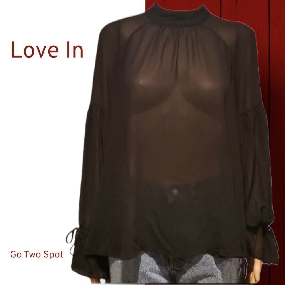 Love In black See through blouse